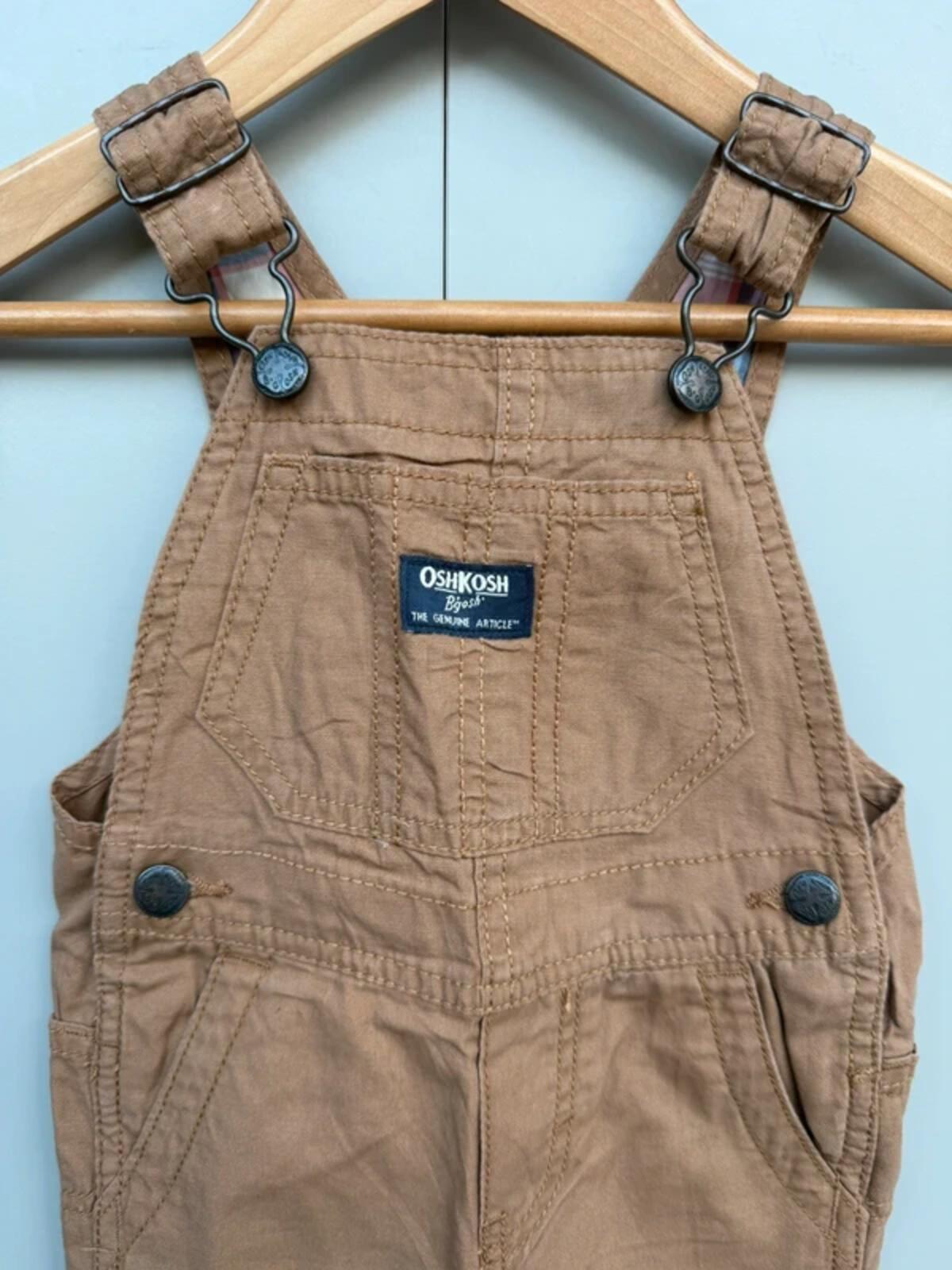 Oshkosh Cargo Brown Cotton Dungarees 12M