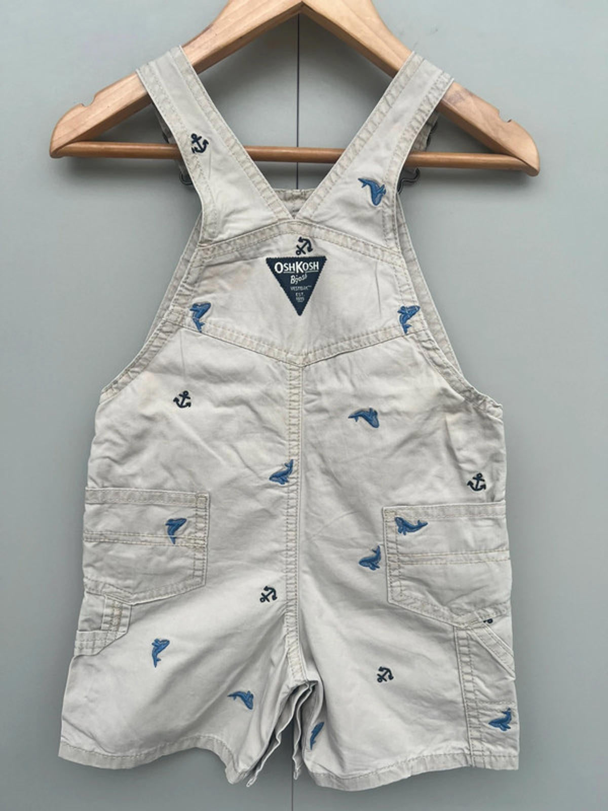 Oshkosh Shortall Beige Dungarees 18-24M