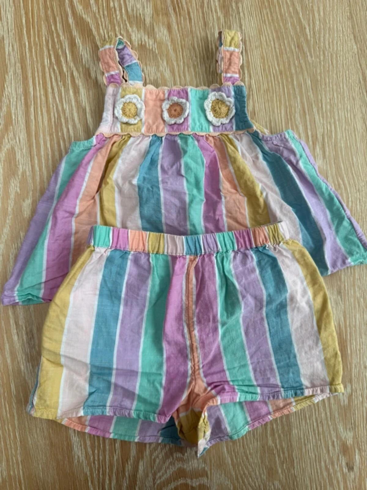 Next Striped Floral Crochet Set 2-3Y