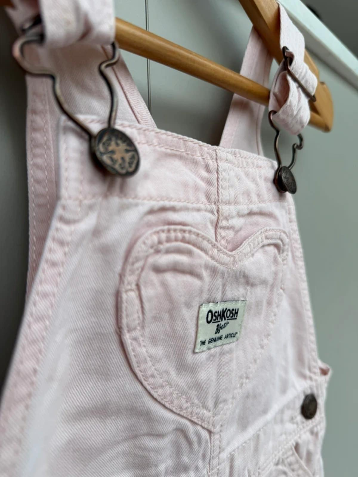 Oshkosh Pink Rose Heart Dungarees 3T
