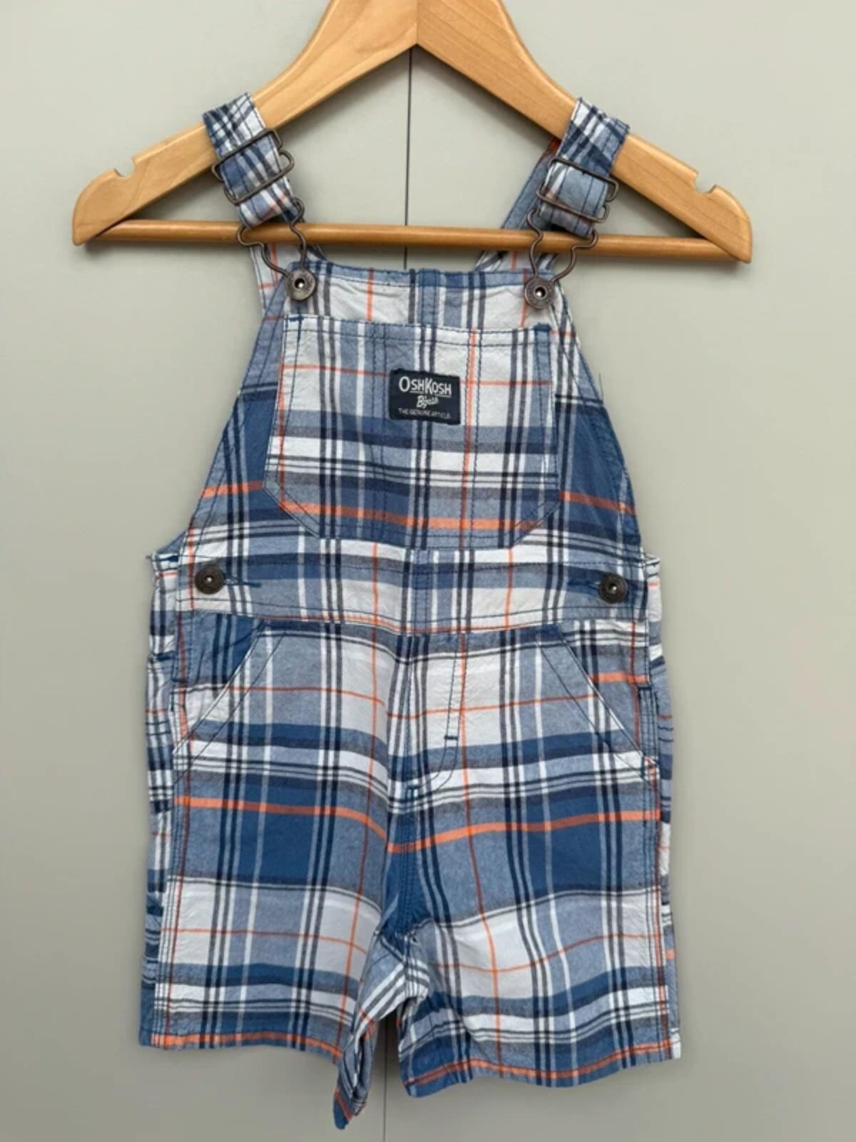 Oshkosh Check Shortall Dungarees 24M
