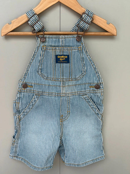 Oshkosh Hickory Shortall Dungarees 12M