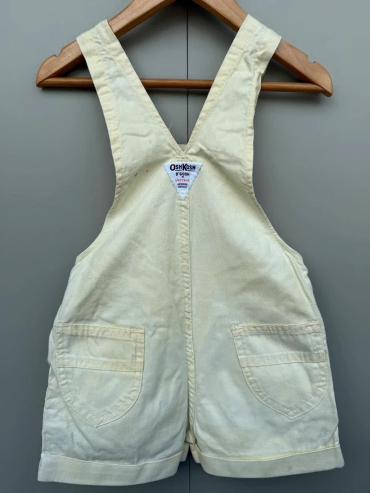 Oshkosh Vintage 80s USA Buttermilk Shortall Dungarees 6T