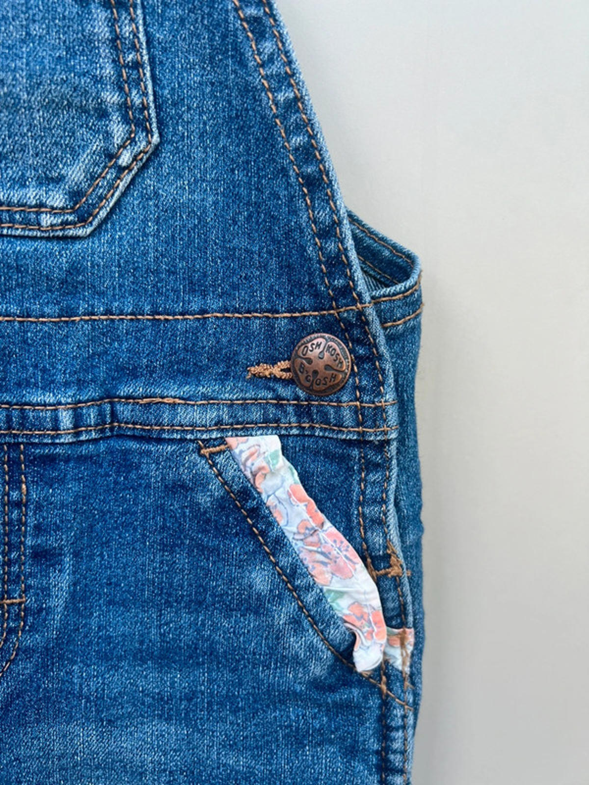 Oshkosh Denim Floral Shortalls 2T