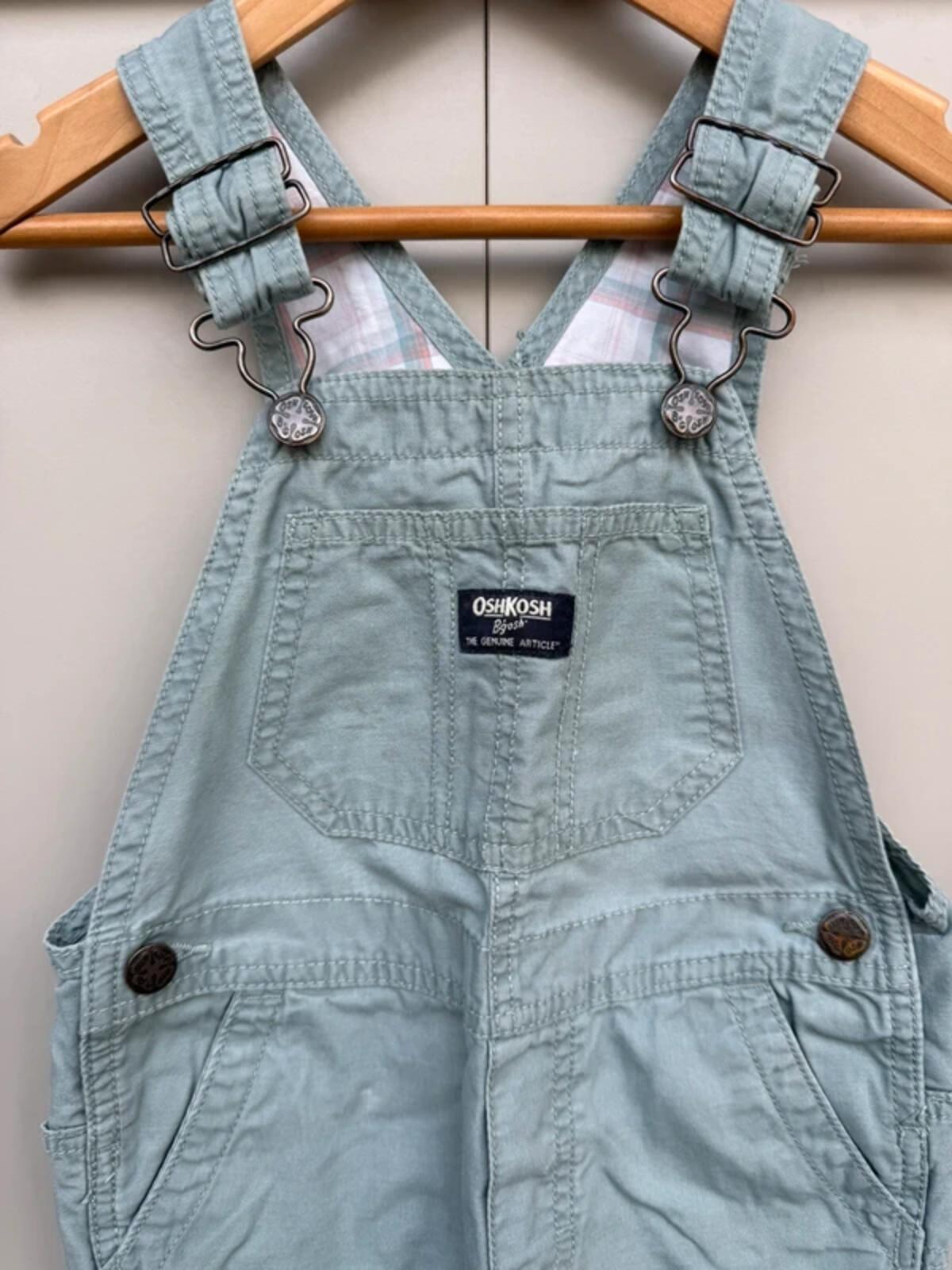 Oshkosh Sage Green Cotton Dungarees 3T