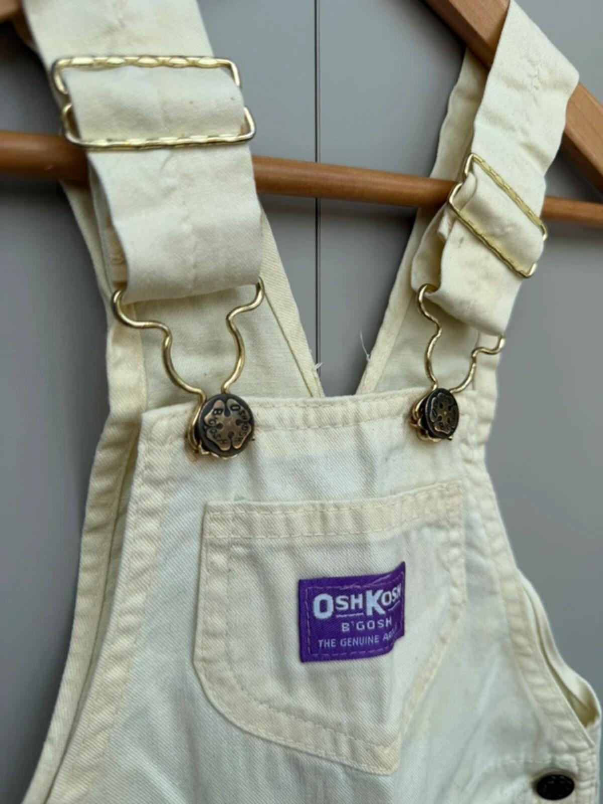 Oshkosh Vintage 80s USA Buttermilk Shortall Dungarees 6T