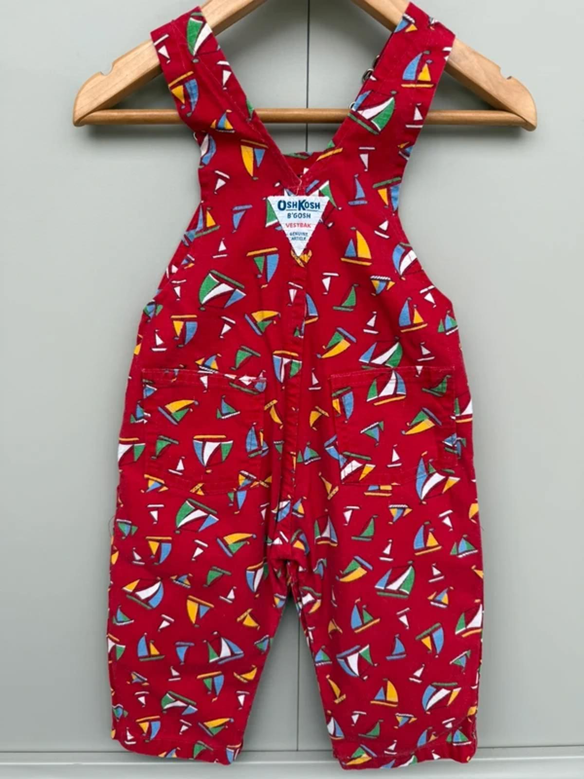 RARE Oshkosh 80S USA Vintage Sail Boat Dungarees 18M
