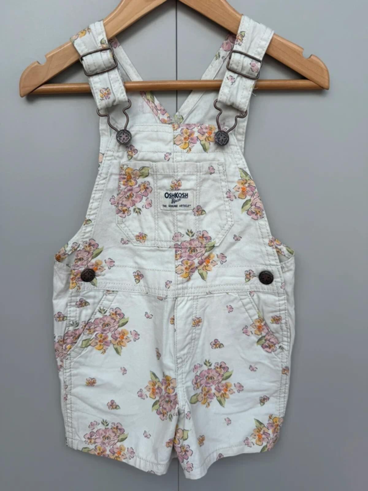 Oshkosh Floral Shortall Dungarees 12M