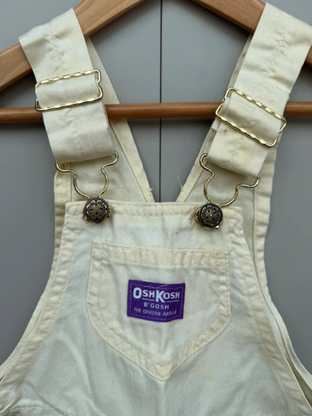 Oshkosh Vintage 80s USA Buttermilk Shortall Dungarees 6T