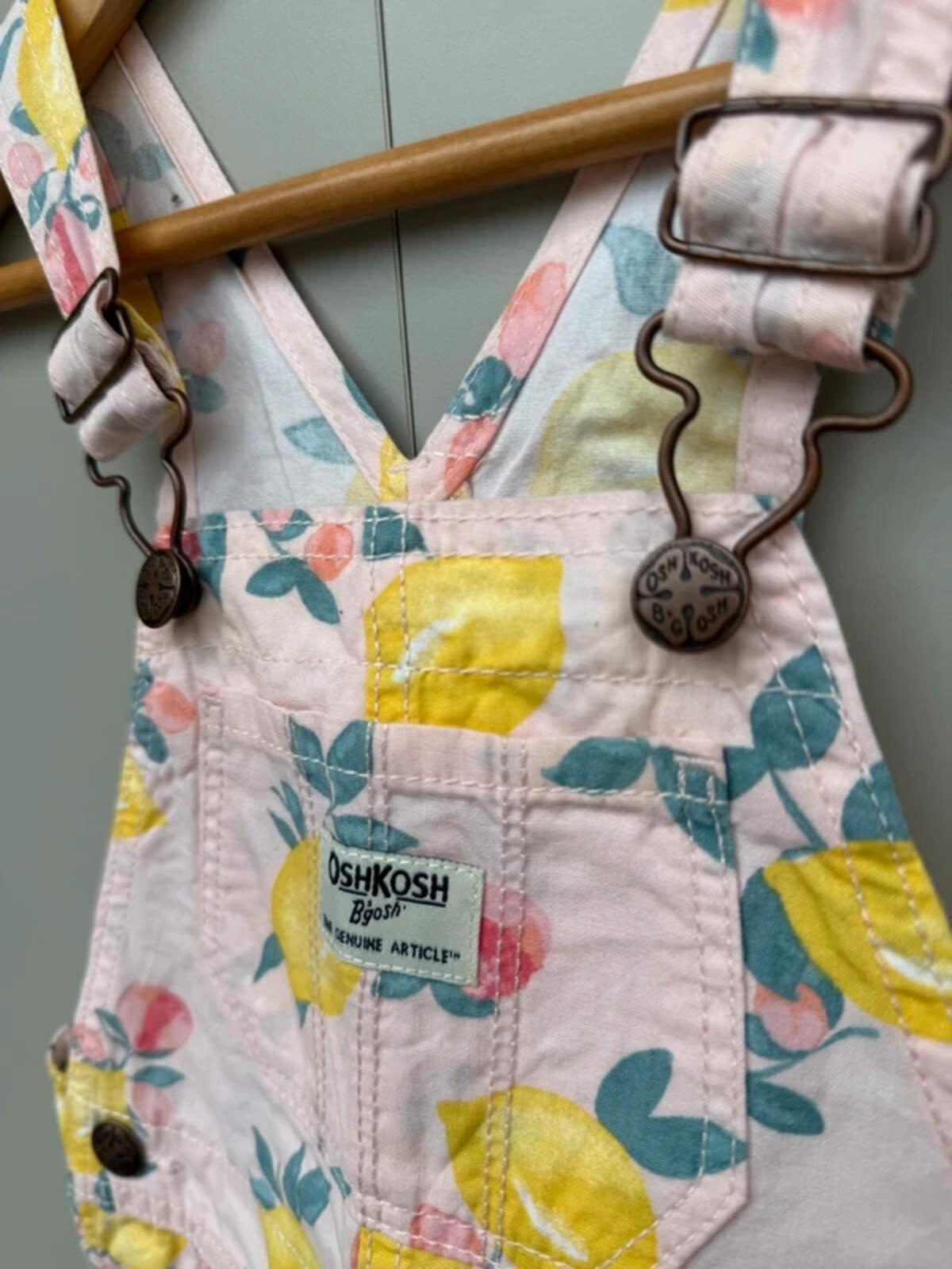 Oshkosh Lemon Pink Dungarees 2T