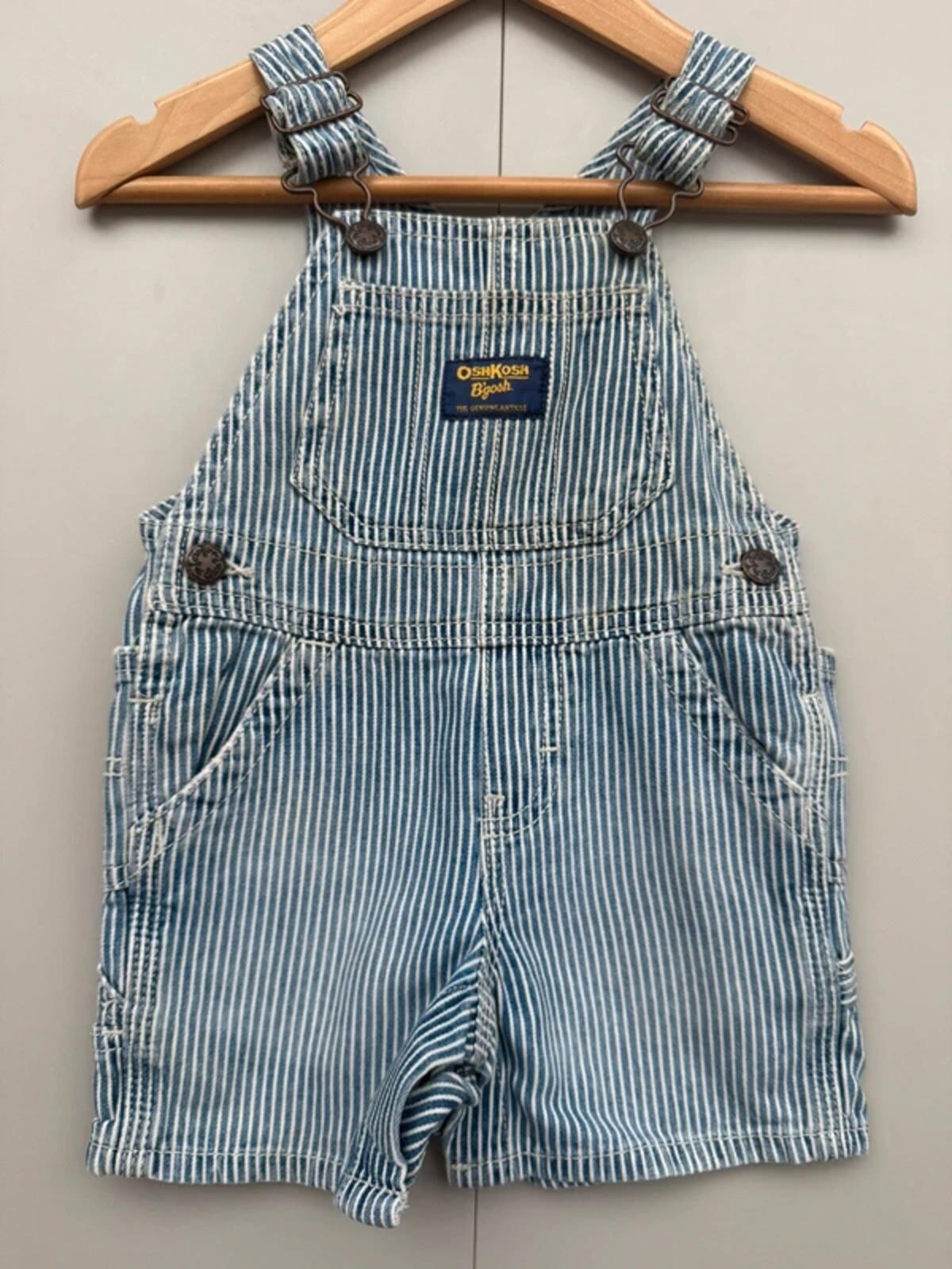 Oshkosh Hickory Dungaree Shortalls 9M