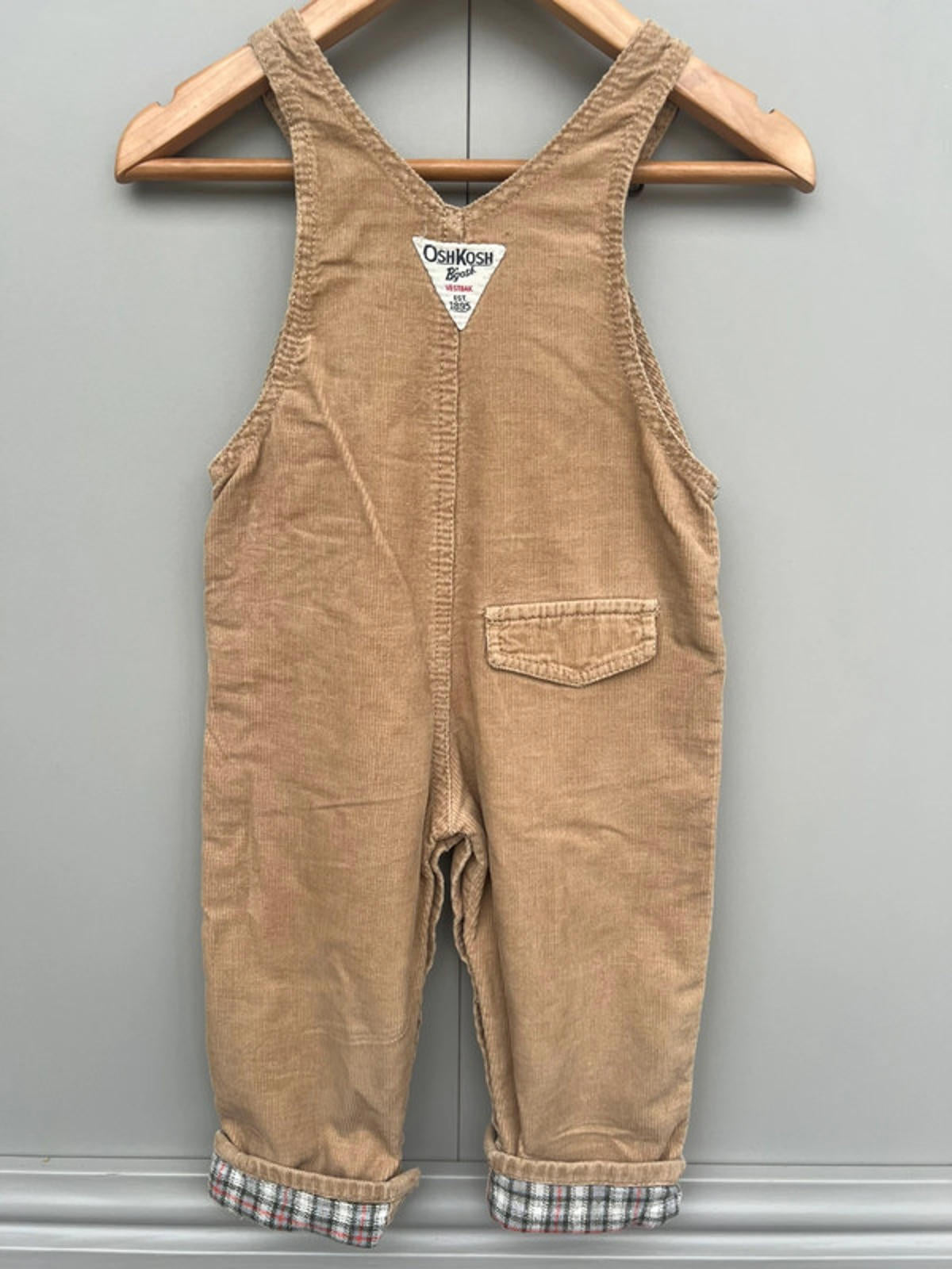 Oshkosh Beige Corduroy Dungarees 12M