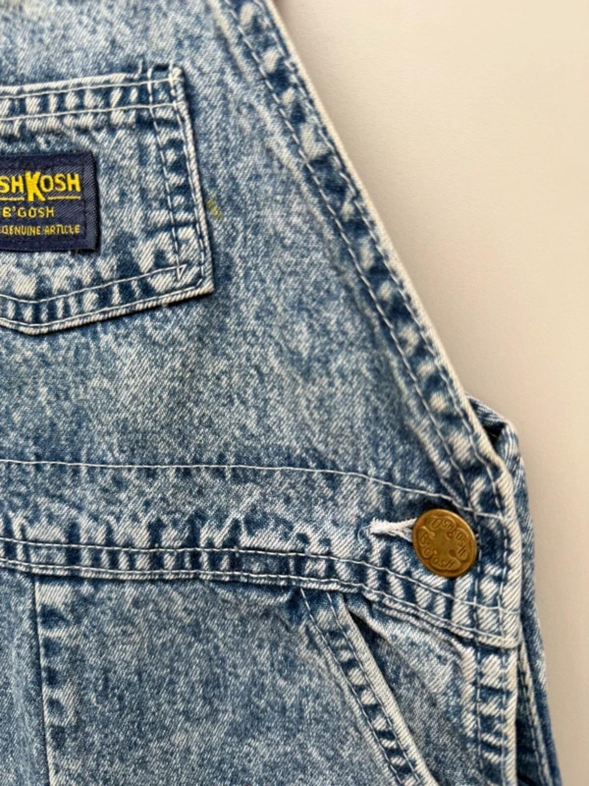 Oshkosh Vintage Acid Denim Shortall Dungarees 24M