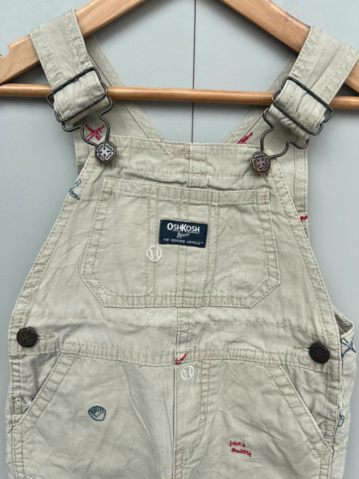 Oshkosh Beige Shortall Dungarees 2T