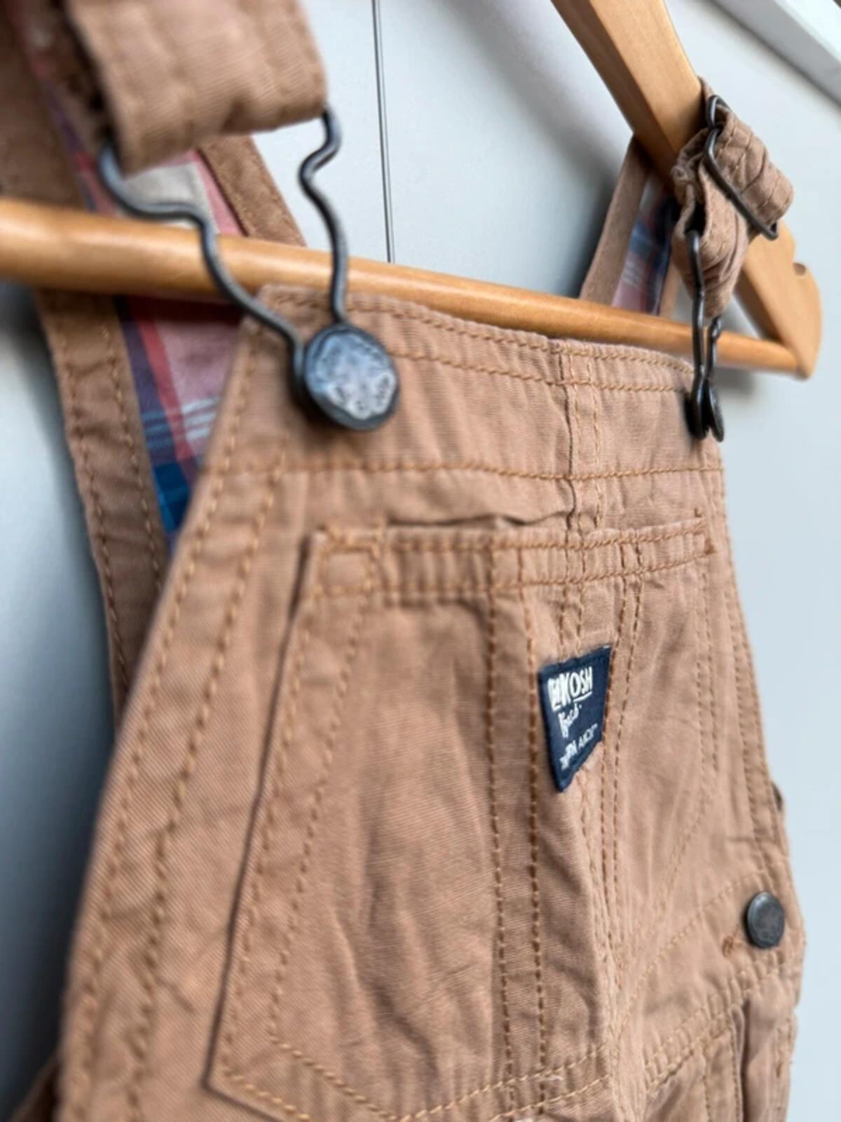 Oshkosh Cargo Brown Cotton Dungarees 12M