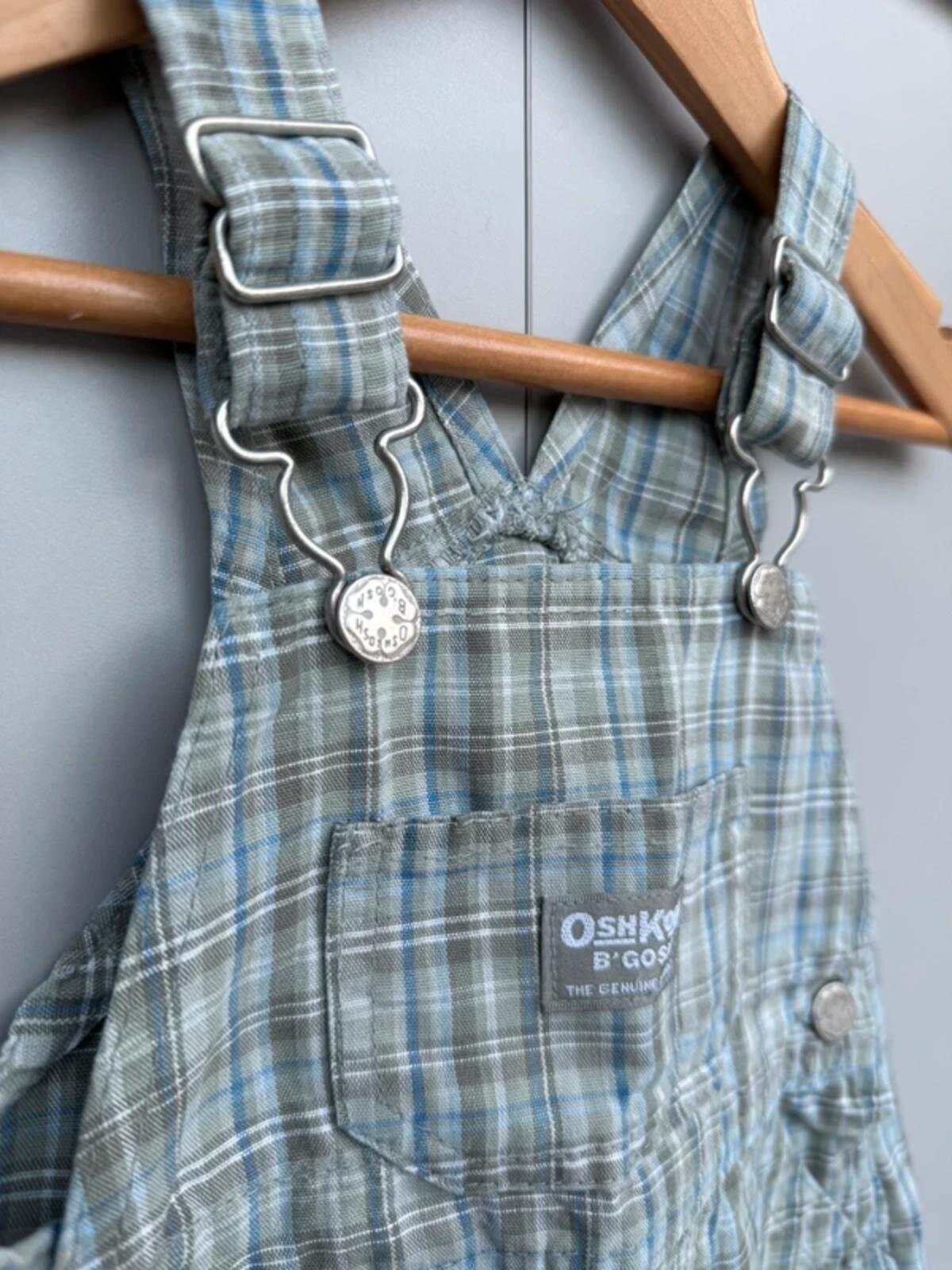 Oshkosh Vintage 90s Check Dungarees 12M