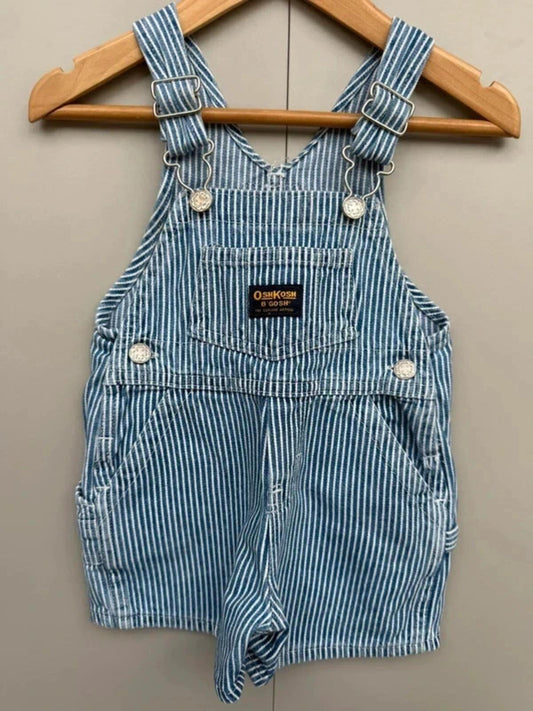Oshkosh Vintage Hickory Shortall Dungarees 12M