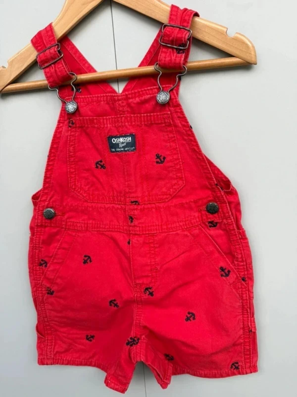 Oshkosh Shortall Red Anchor Dungarees 18M