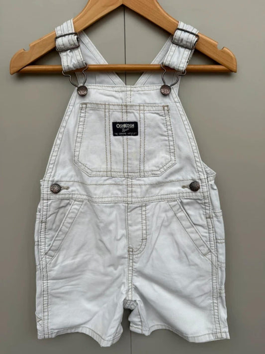Oshkosh Cream Cotton Shortall Dungarees 24M