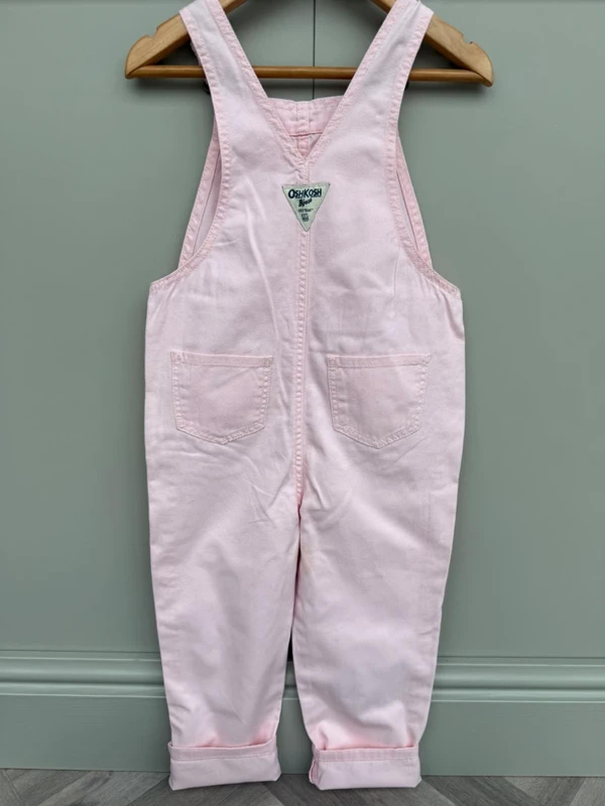 Oshkosh Pink Rose Heart Dungarees 5T