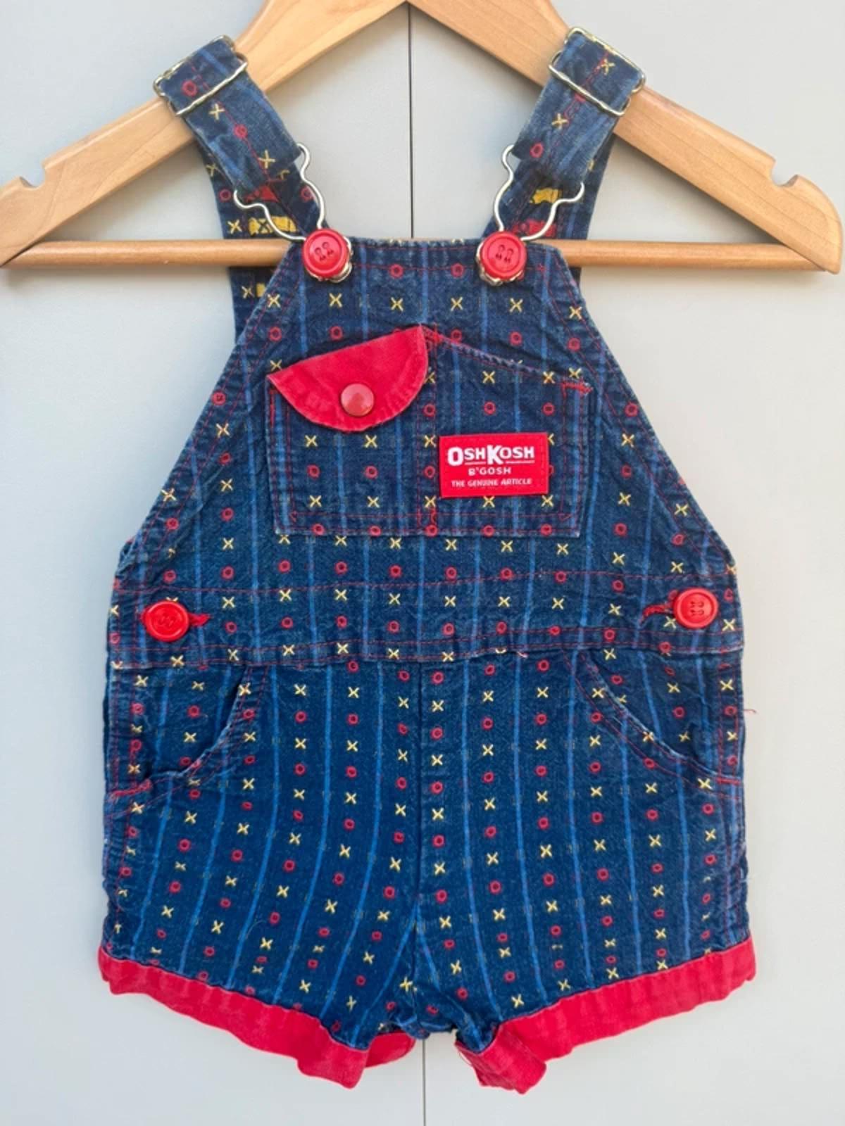 RARE Oshkosh Vintage 80s USA Shortall Dungarees XO’s 6/9M