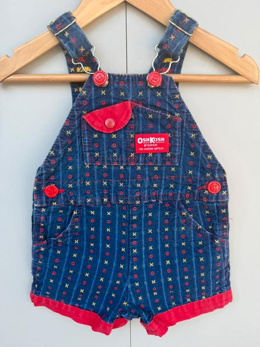 RARE Oshkosh Vintage 80s USA Shortall Dungarees XO’s 6/9M
