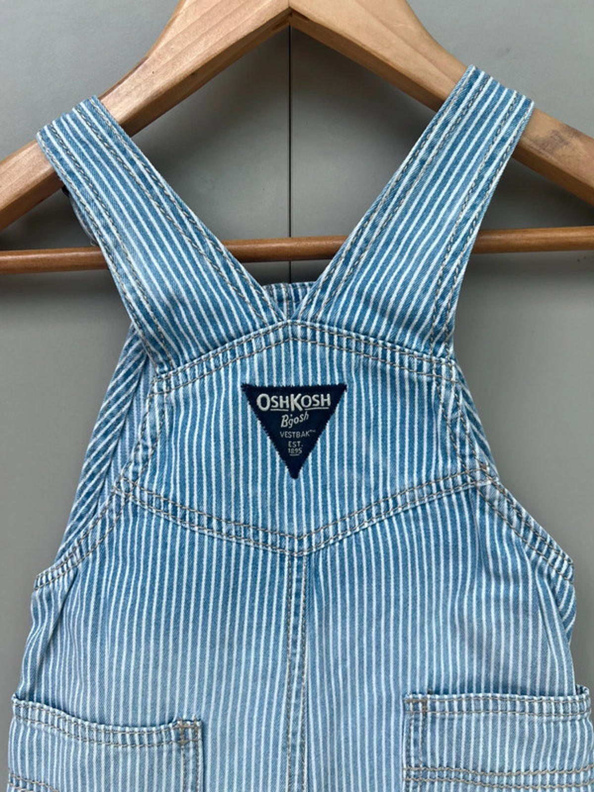 Oshkosh Hickory Shortall Dungarees 12M