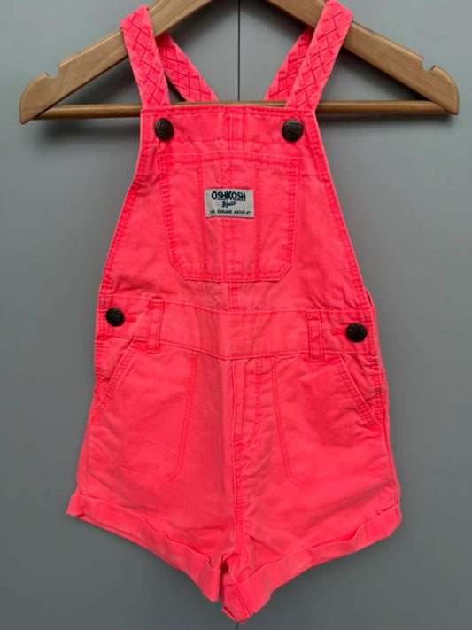 Oshkosh Pink Coral Shortall Dungarees 18M