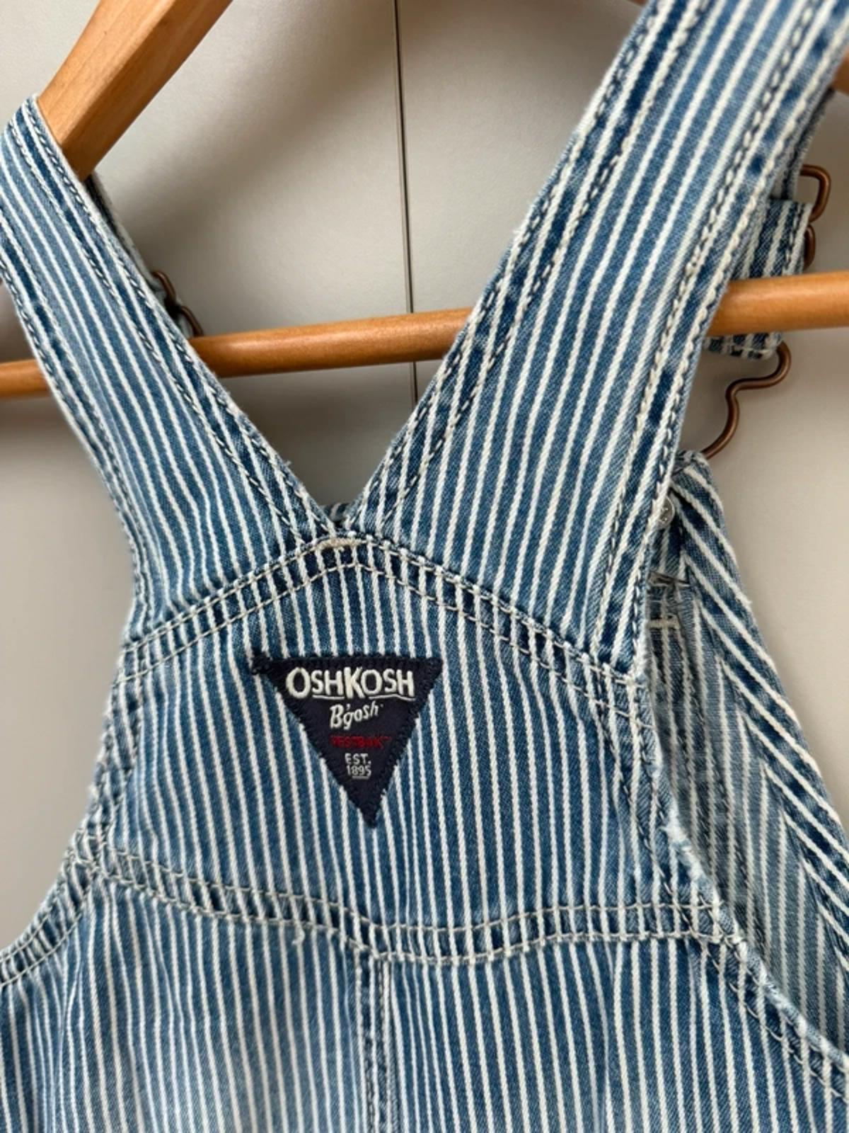 Oshkosh Hickory Stripe Shortall Dungarees 18M