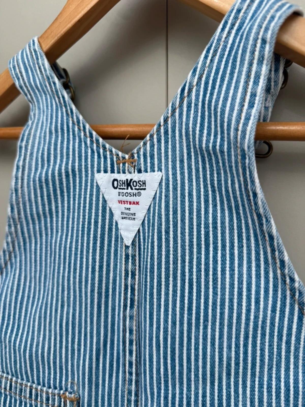 Oshkosh Vintage Hickory Shortall Dungarees 18M