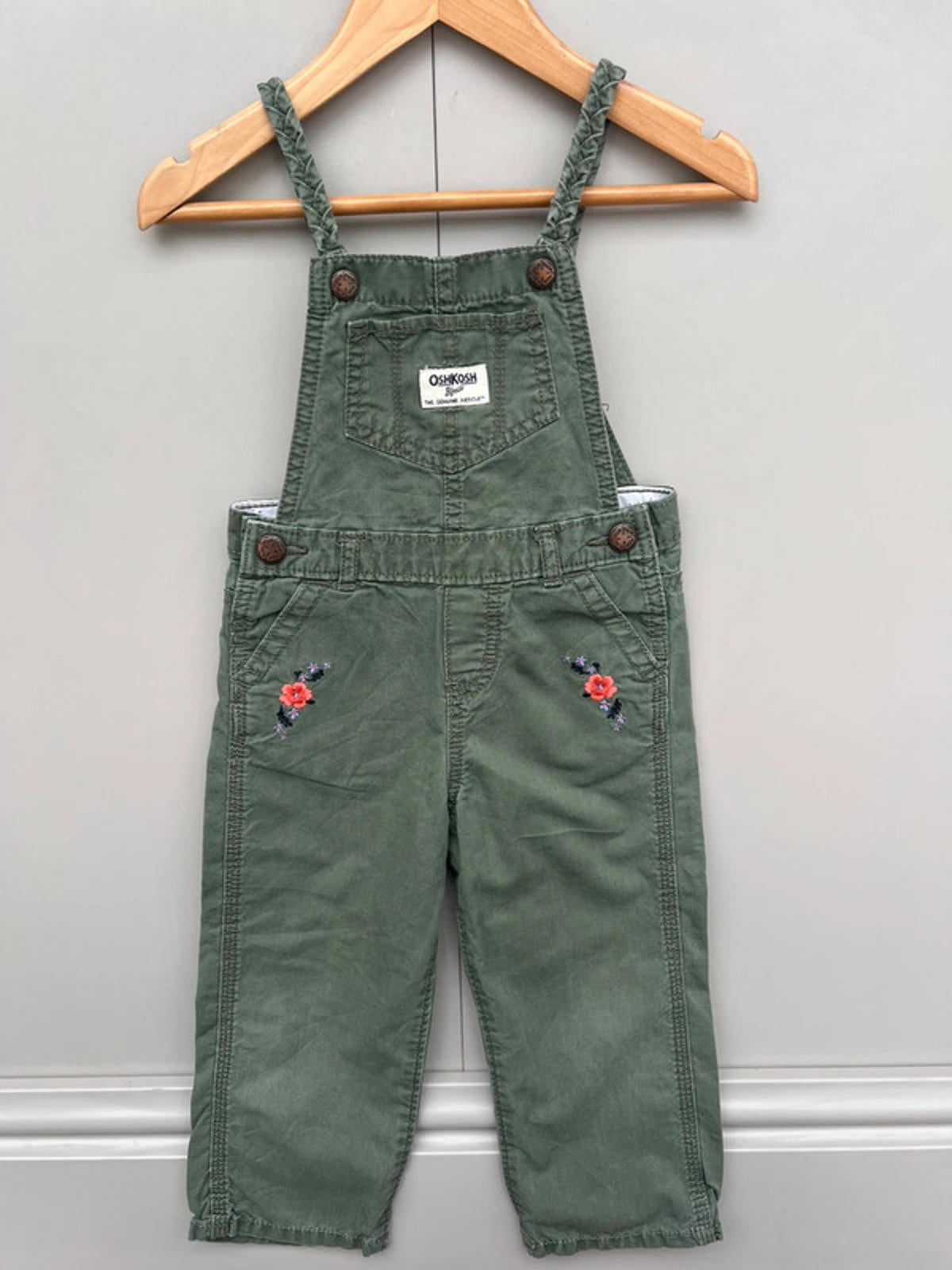 Oshkosh Khaki Dungarees 2T