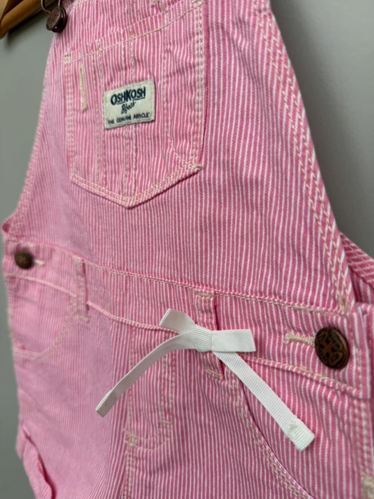 Oshkosh Hickory Pink Shortall Dungarees 24M