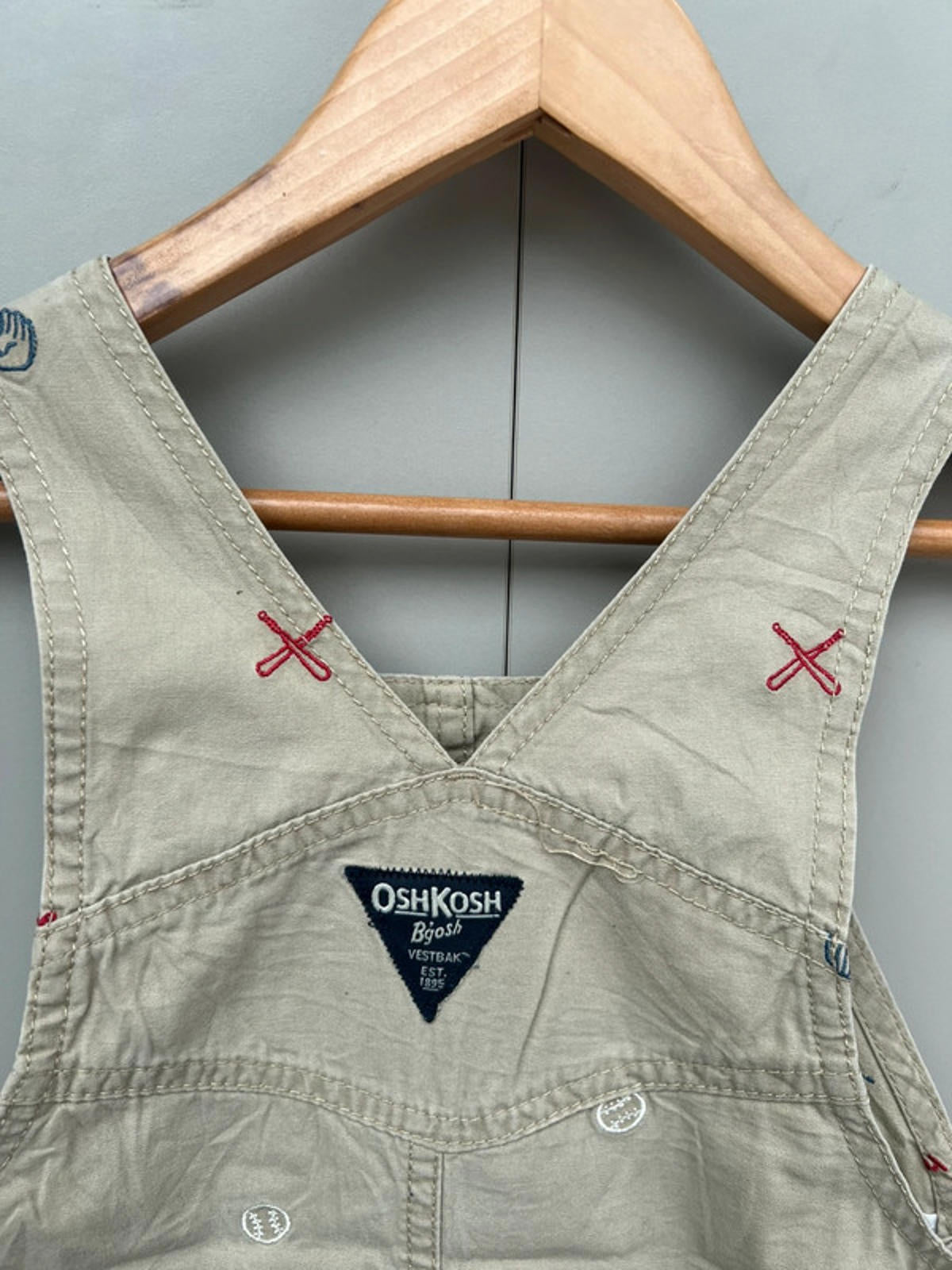 Oshkosh Beige Shortall Dungarees 2T