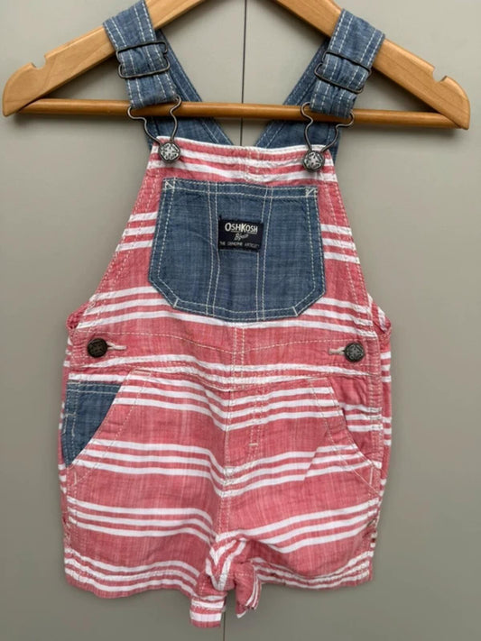 Oshkosh Striped Shortall Dungarees 12M