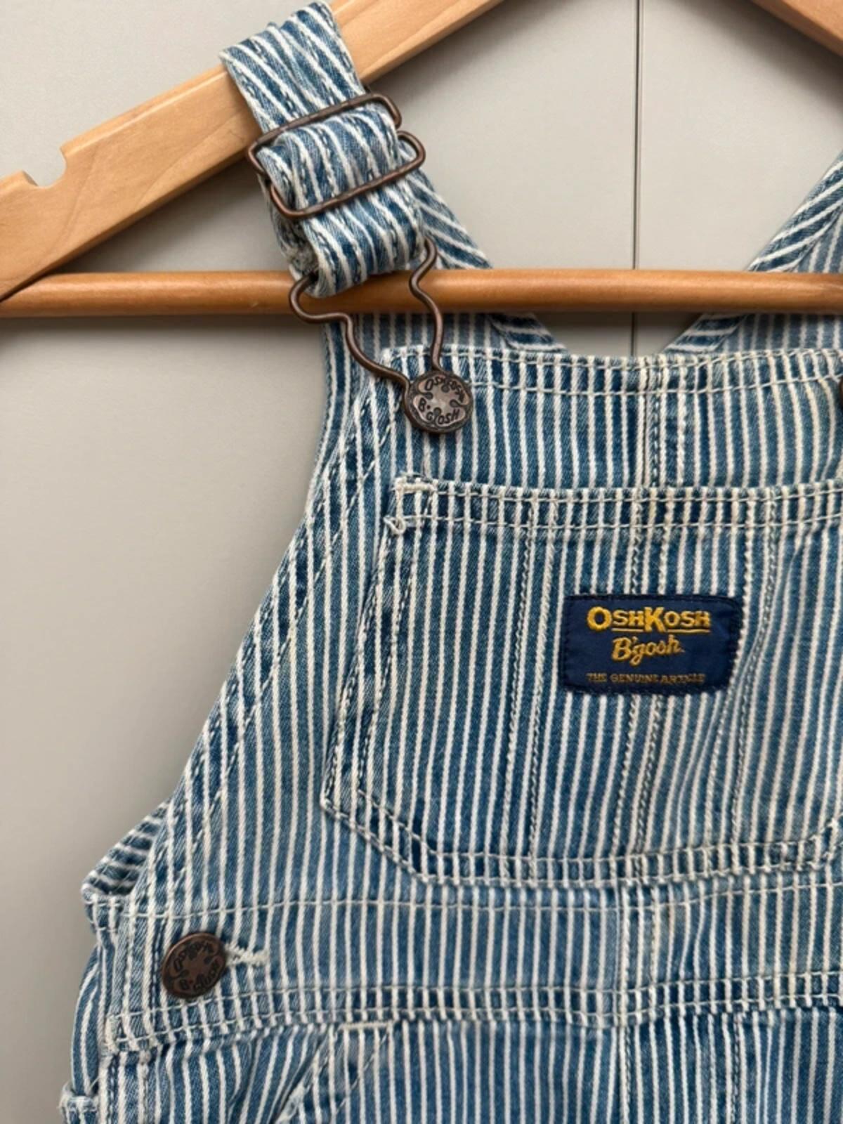 Oshkosh Hickory Dungaree Shortalls 9M