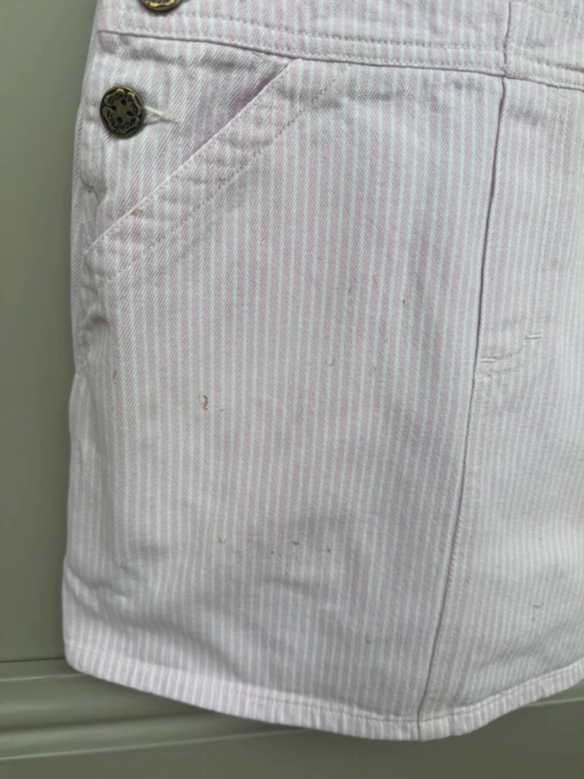 Oshkosh Vintage Rose Pink Hickory Dungaree Dress 6Y