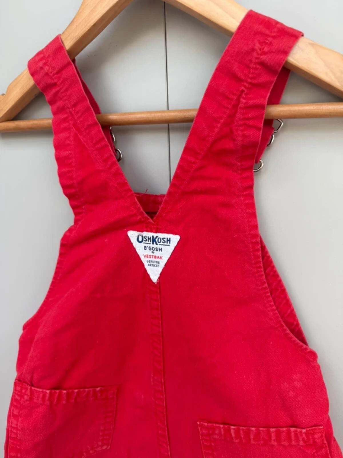 Oshkosh 80s Vintage Red Shortall Dungarees 3T