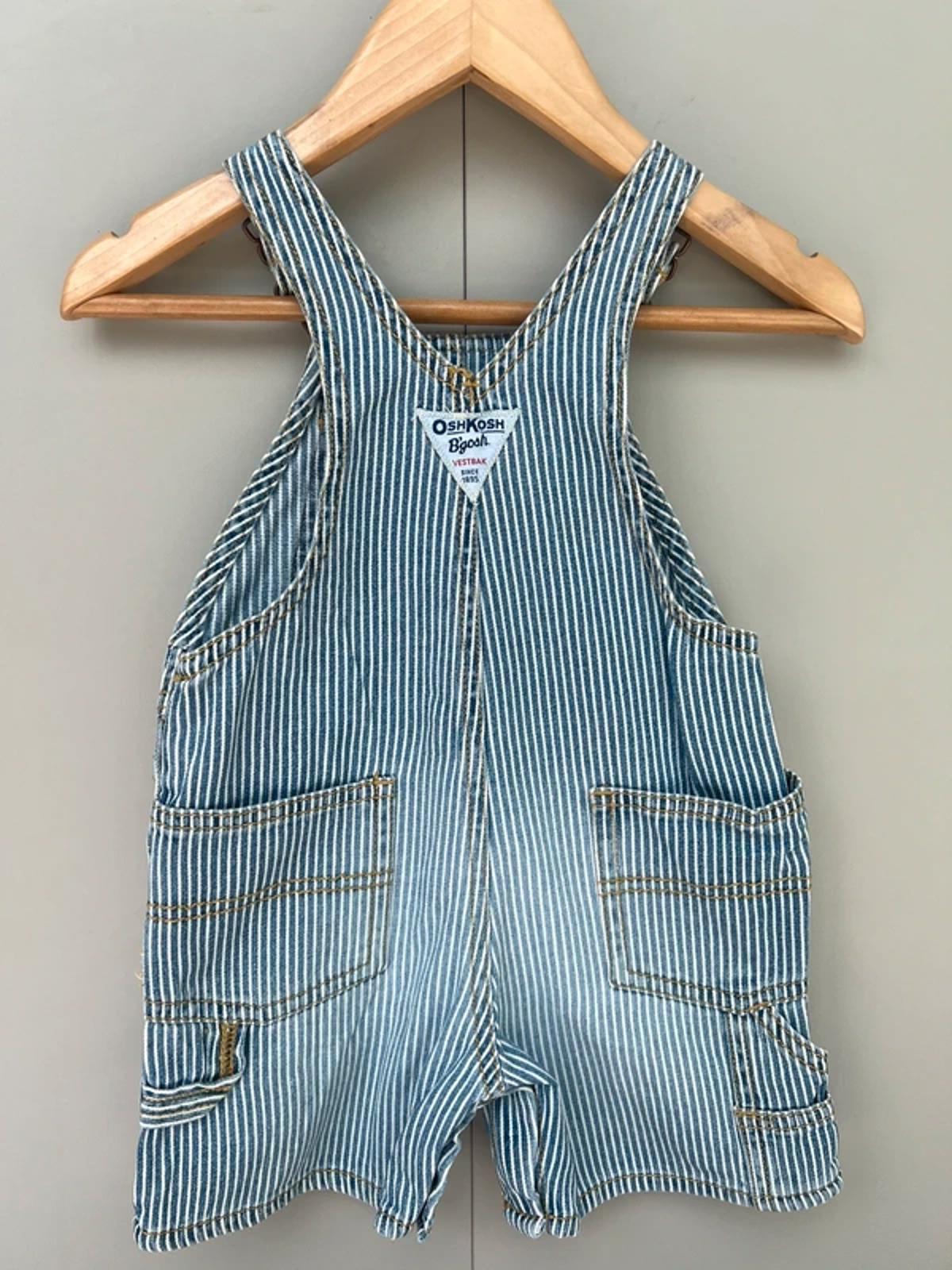 Oshkosh Hickory Shortall Dungarees 12M