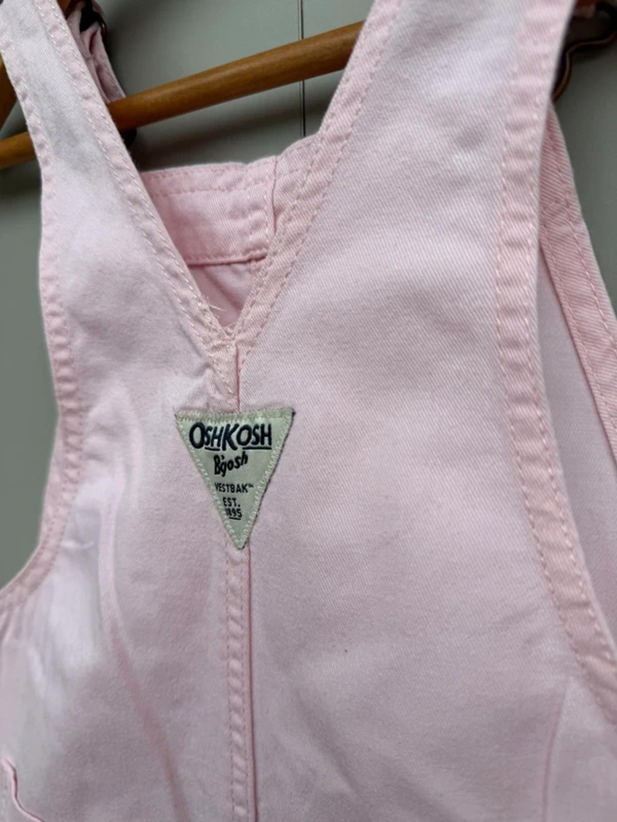 Oshkosh Pink Rose Heart Dungarees 5T