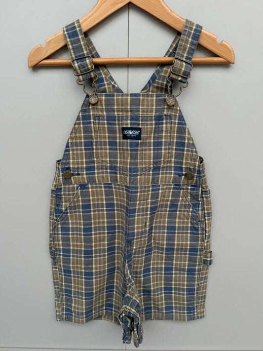 Oshkosh Vintage Khaki Check Dungarees 18M