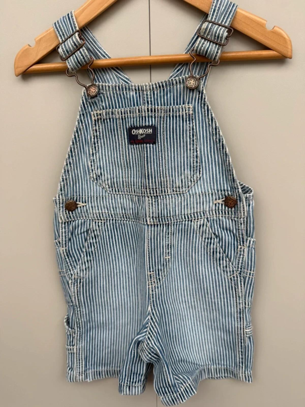 Oshkosh Hickory Shortall Dungarees 18M