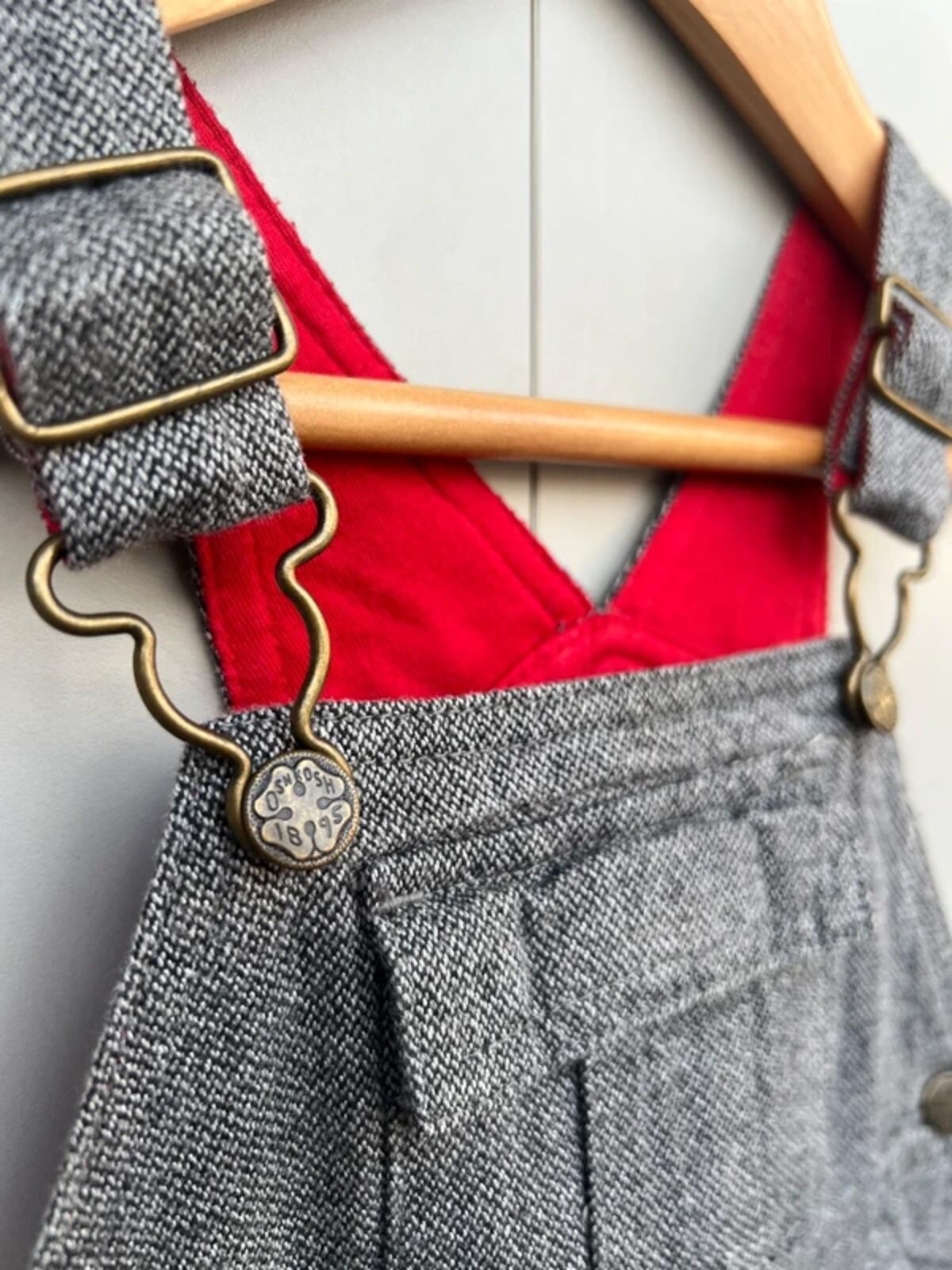 Oshkosh Vintage Grey Marl Dungarees 12M