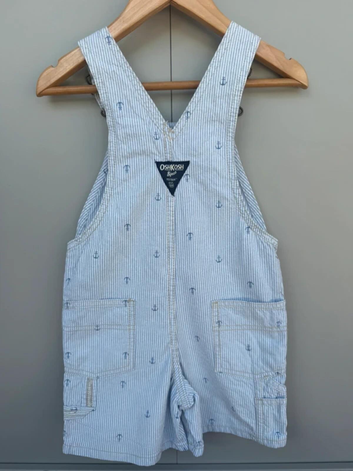 Oshkosh Anchor Striped Shortall Dungarees 3T