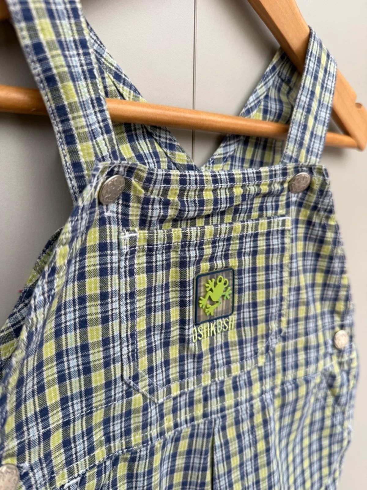 Oshkosh Vintage Frog Check Shortalls 18M