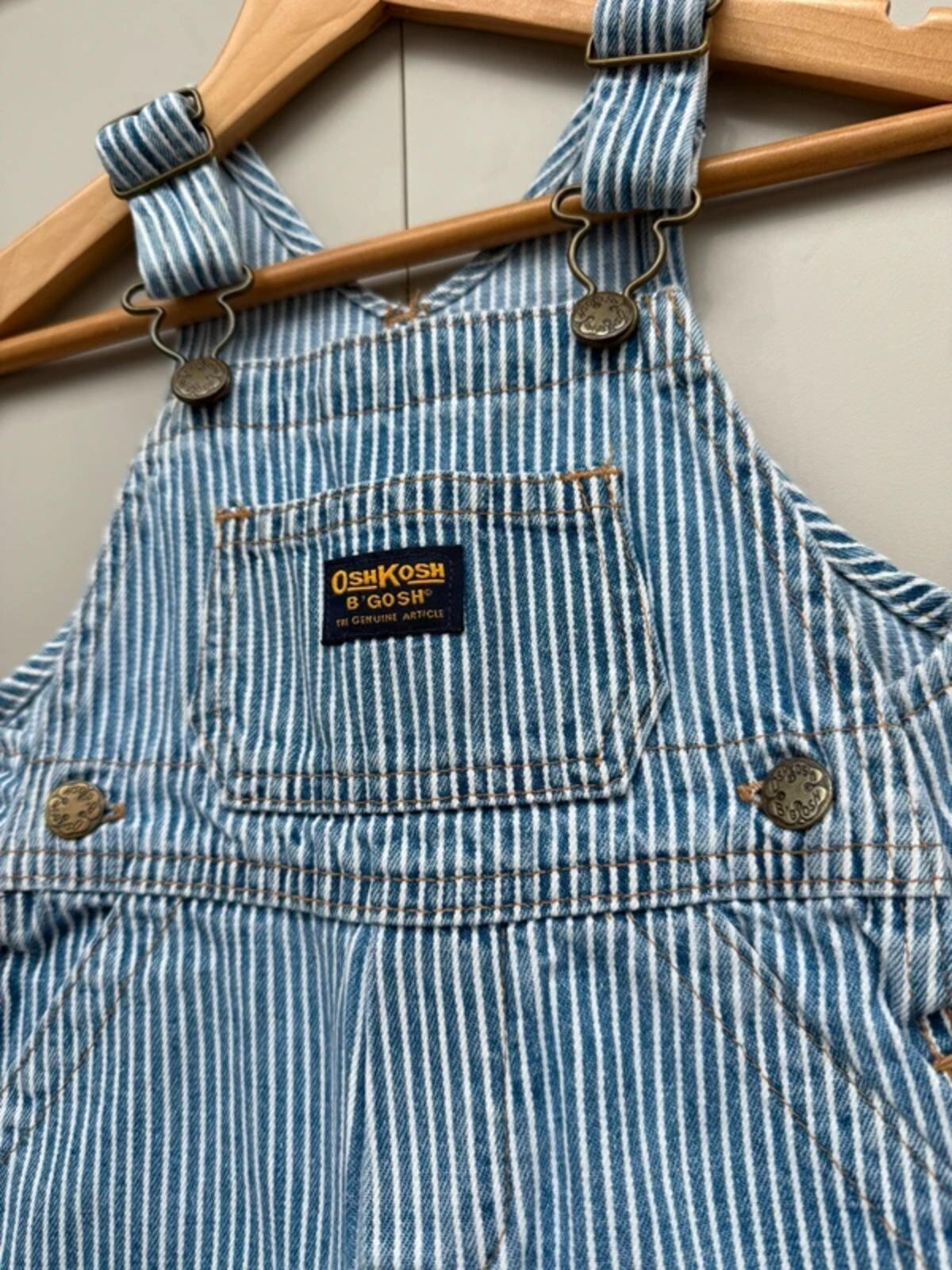 Oshkosh Vintage Hickory Shortall Dungarees 18M