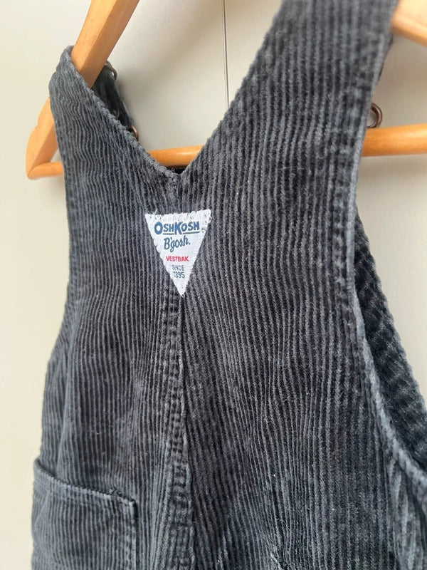 Oshkosh Black Corduroy Dungarees 9M