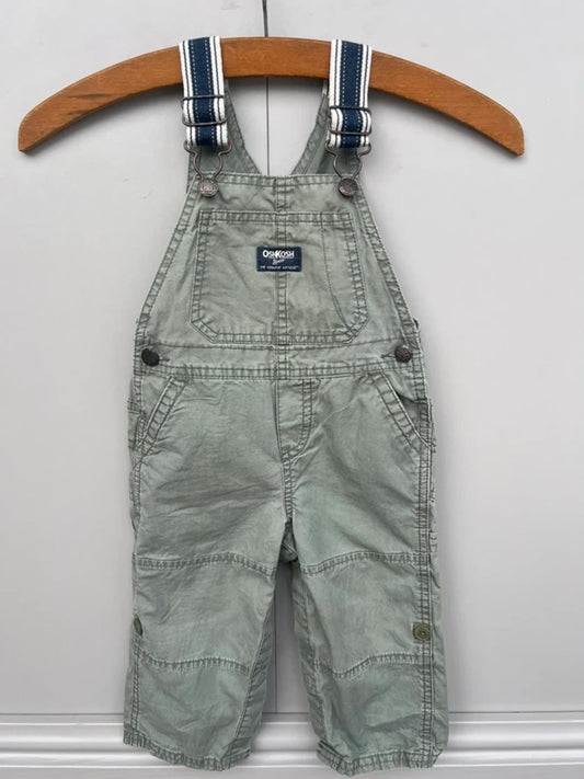 Oshkosh Sage Green Cargo Dungarees 18M
