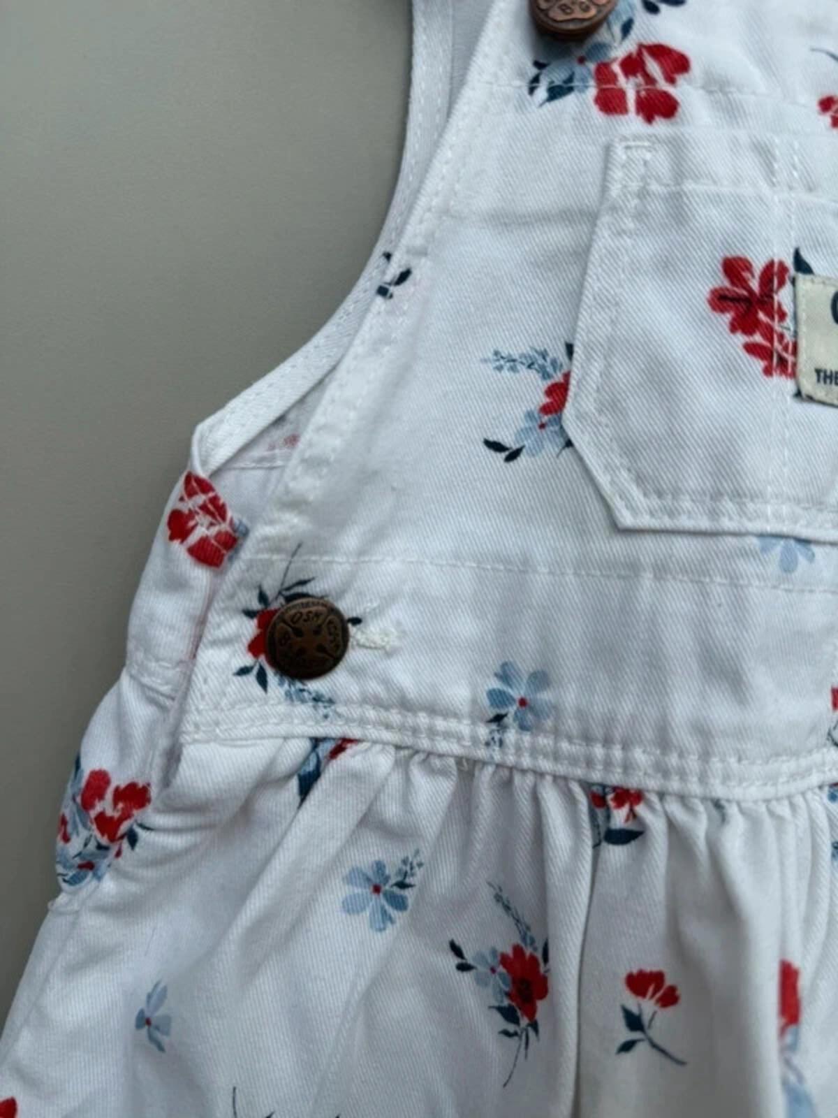 Oshkosh Floral Dungaree Dress 6M