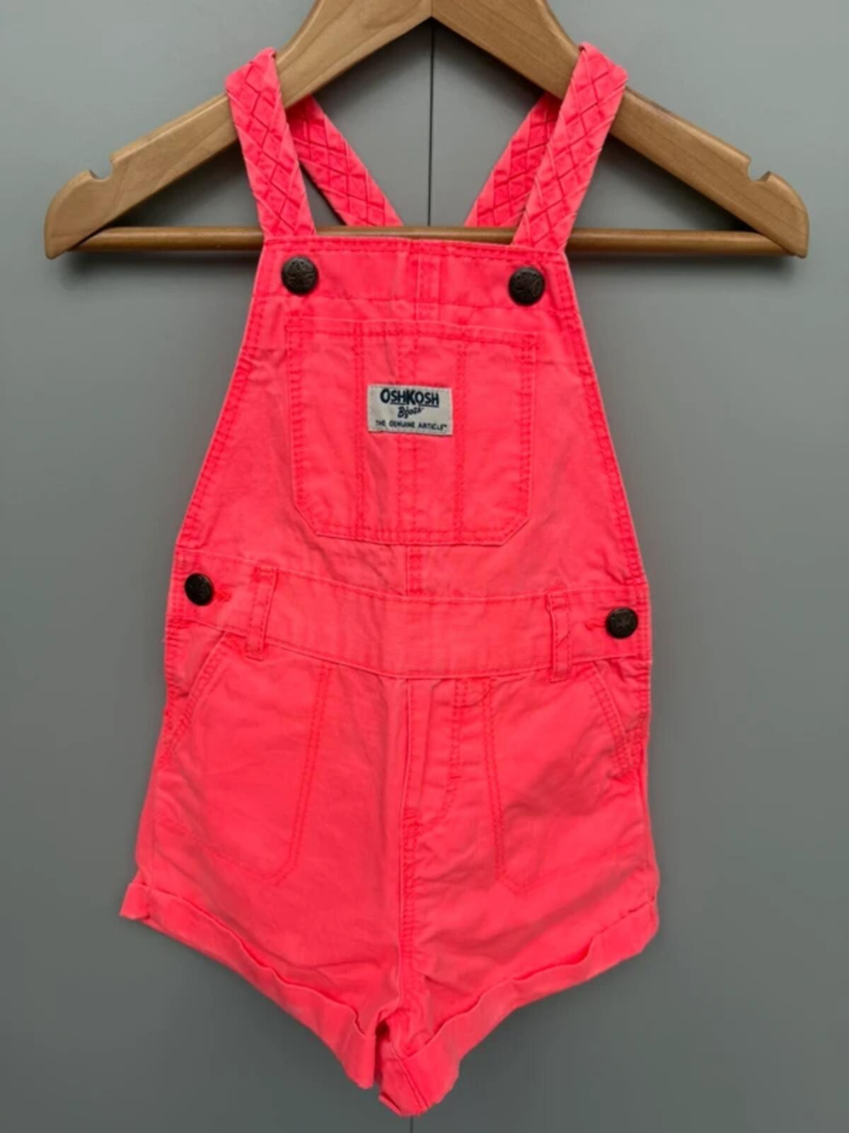 Oshkosh Pink Coral Shortall Dungarees 18M