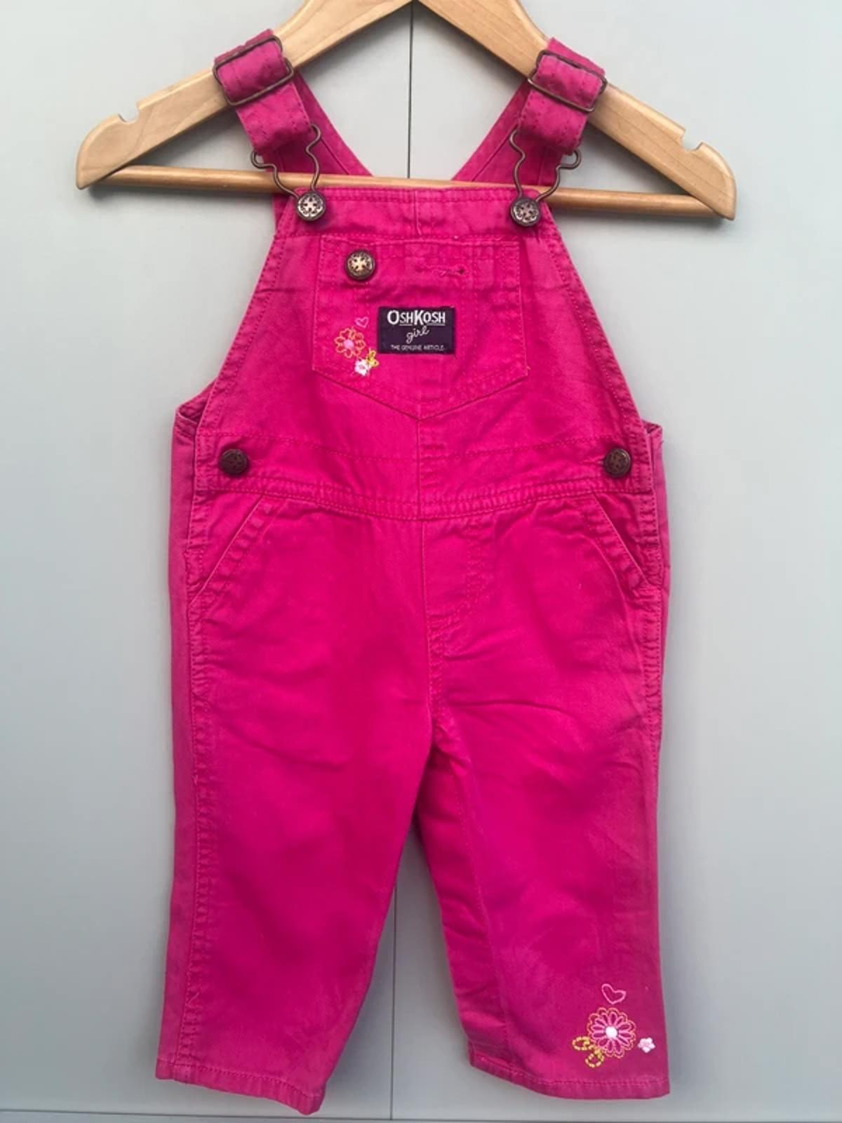 Oshkosh Pink Cotton Dungarees 9M